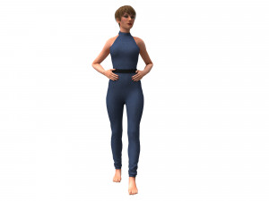 3d realistic female with clothing jumpsuit Modelo 3D