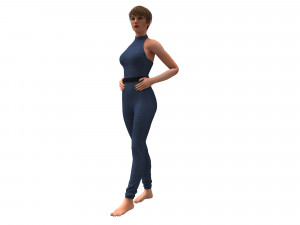3d realistic female with clothing jumpsuit Modelo 3D