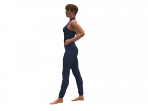 3d realistic female with clothing jumpsuit Modelo 3D