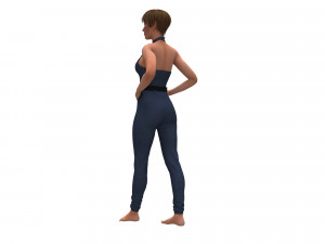 3d realistic female with clothing jumpsuit Modelo 3D