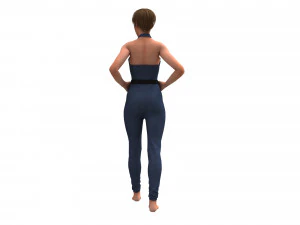 3d realistic female with clothing jumpsuit 3D Model