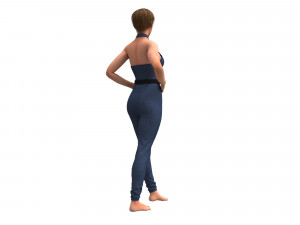 3d realistic female with clothing jumpsuit Modelo 3D