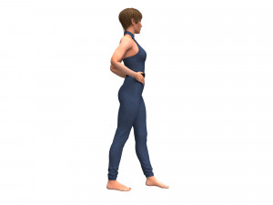 3d realistic female with clothing jumpsuit Modelo 3D