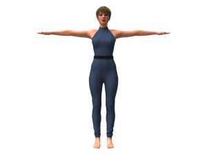 3d realistic female with clothing jumpsuit 3D Model
