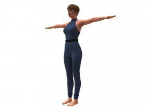 3d realistic female with clothing jumpsuit Modelo 3D