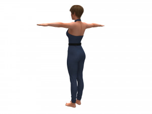 3d realistic female with clothing jumpsuit Modelo 3D