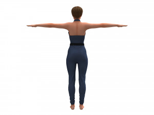 3d realistic female with clothing jumpsuit Modelo 3D