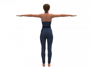 3d realistic female with clothing jumpsuit 3D Model