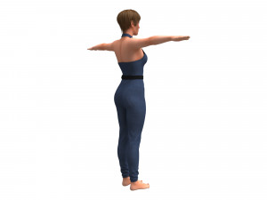 3d realistic female with clothing jumpsuit Modelo 3D