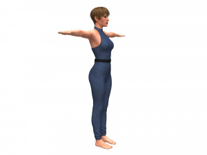 3d realistic female with clothing jumpsuit Modelo 3D