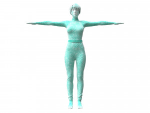 3d realistic female with clothing jumpsuit Modelo 3D