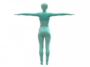 3d realistic female with clothing jumpsuit Modelo 3D