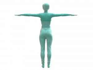3d realistic female with clothing jumpsuit 3D Model