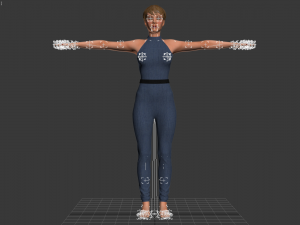 3d realistic female with clothing jumpsuit Modelo 3D