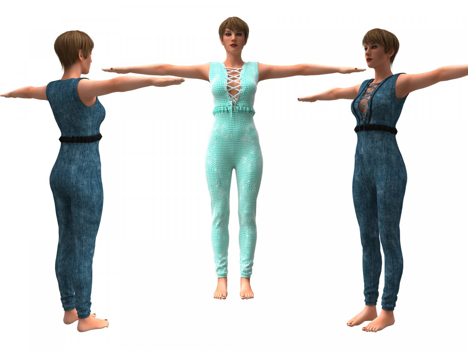 3d realistic womans with clothing design 3D Model .c4d .max .obj .3ds .fbx .stl .blend 