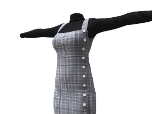 realistic female with clothing design 3 3D Model