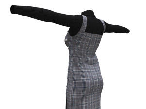 realistic female with clothing design 3 3D Model