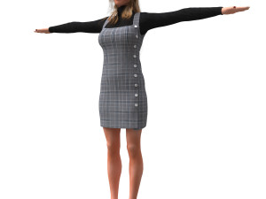 realistic female with clothing design 3 3D Model