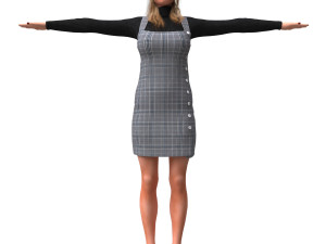 realistic female with clothing design 3 3D Model