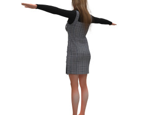 realistic female with clothing design 3 3D Model