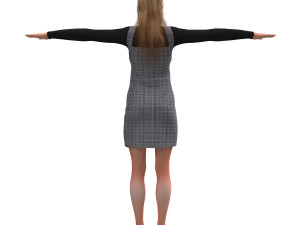 realistic female with clothing design 3 3D Model