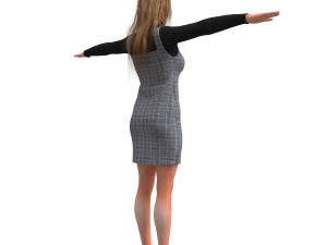 realistic female with clothing design 3 3D Model