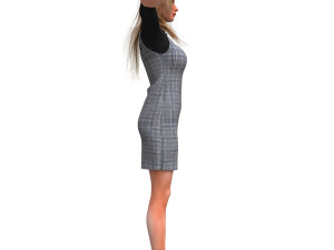 realistic female with clothing design 3 3D Model