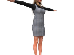 realistic female with clothing design 3 3D Model