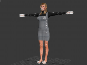 realistic female with clothing design 3 3D Model