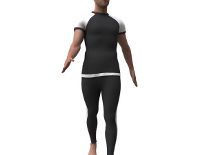 3d realistic man with clothing sport Modelo 3D