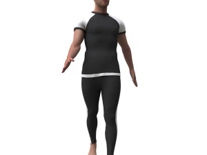 3d realistic man with clothing sport 3D Model