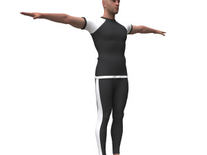 3d realistic man with clothing sport Modelo 3D