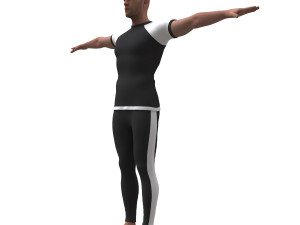 3d realistic man with clothing sport Modelo 3D