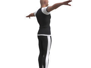 3d realistic man with clothing sport Modelo 3D