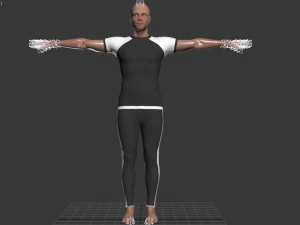 3d realistic man with clothing sport 3D Model