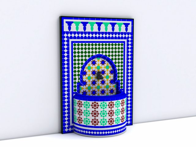traditional fountain arabic Model 3D .c4d .max .obj .3ds .fbx .stl .blend 
