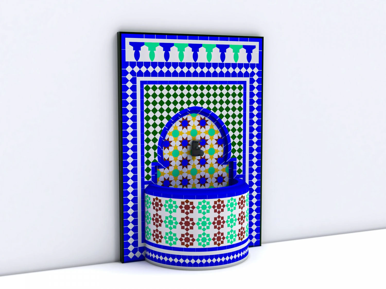 traditional fountain arabic 3D Model .c4d .max .obj .3ds .fbx .stl .blend 