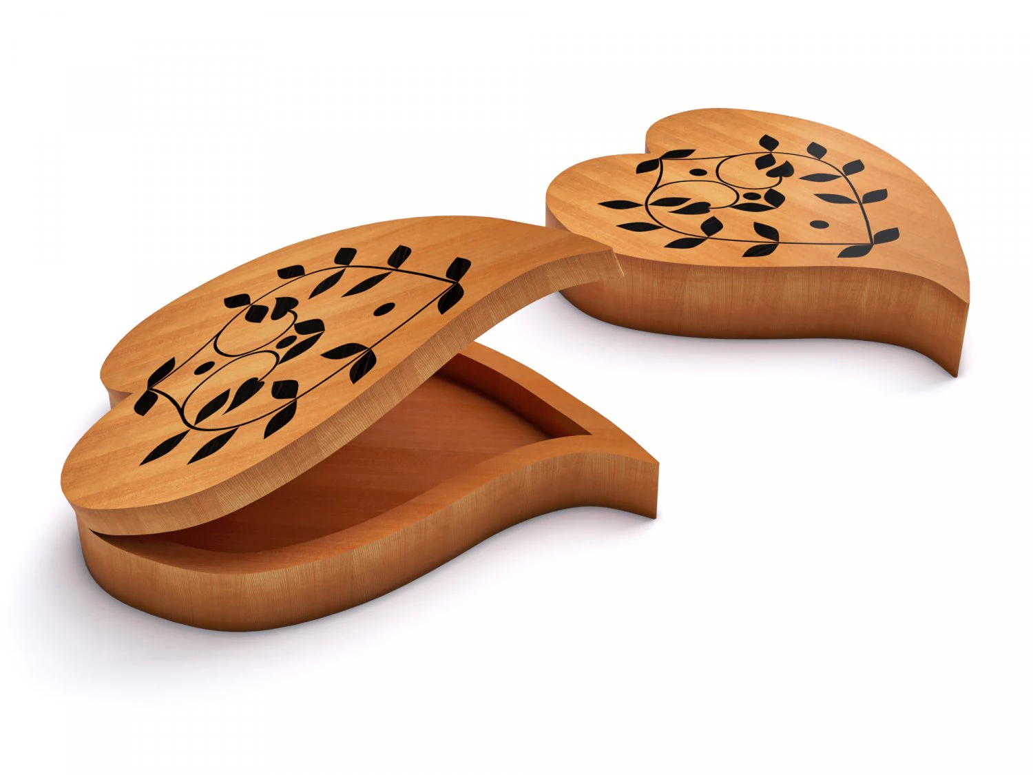 jewelry box wood 3D Model .c4d .max .obj .3ds .fbx .stl .blend 