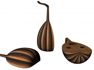 moroccan lute traditional music culture Modello 3D