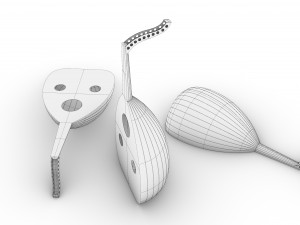 moroccan lute traditional music culture Modello 3D