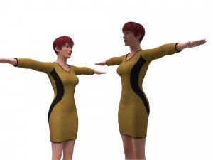 3D реалістична жінка з одягом 3D Модель