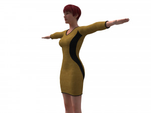3d realistic woman with clothing driss Model 3D