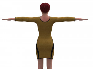 3d realistic woman with clothing driss Model 3D