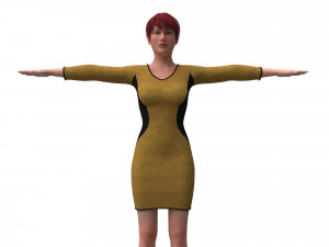 3d realistic woman with clothing driss Model 3D