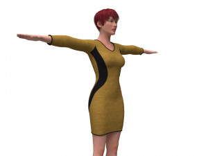 3d realistic woman with clothing driss Model 3D