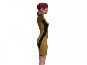 3d realistic woman with clothing driss Model 3D