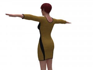 3d realistic woman with clothing driss Model 3D