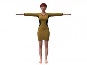 3d realistic woman with clothing driss Model 3D
