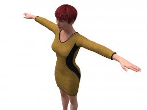 3d realistic woman with clothing driss Model 3D