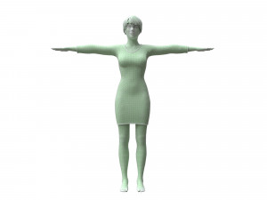3d realistic woman with clothing driss Model 3D